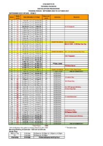 Digitalization 2023 September Intake Training Calendar YEAR 2