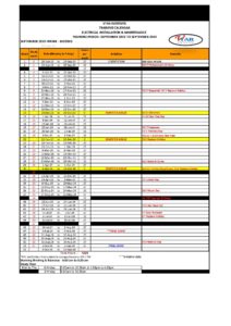 Electrical Level 2 TRAINING CALENDAR 0923