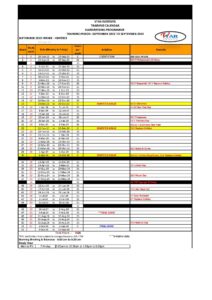 HAIRDRESSING TRAINING CALENDAR HDP0923