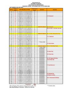 training calendar year 2