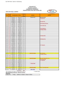 HAIRDRESSING TRAINING CALENDAR HDP0424